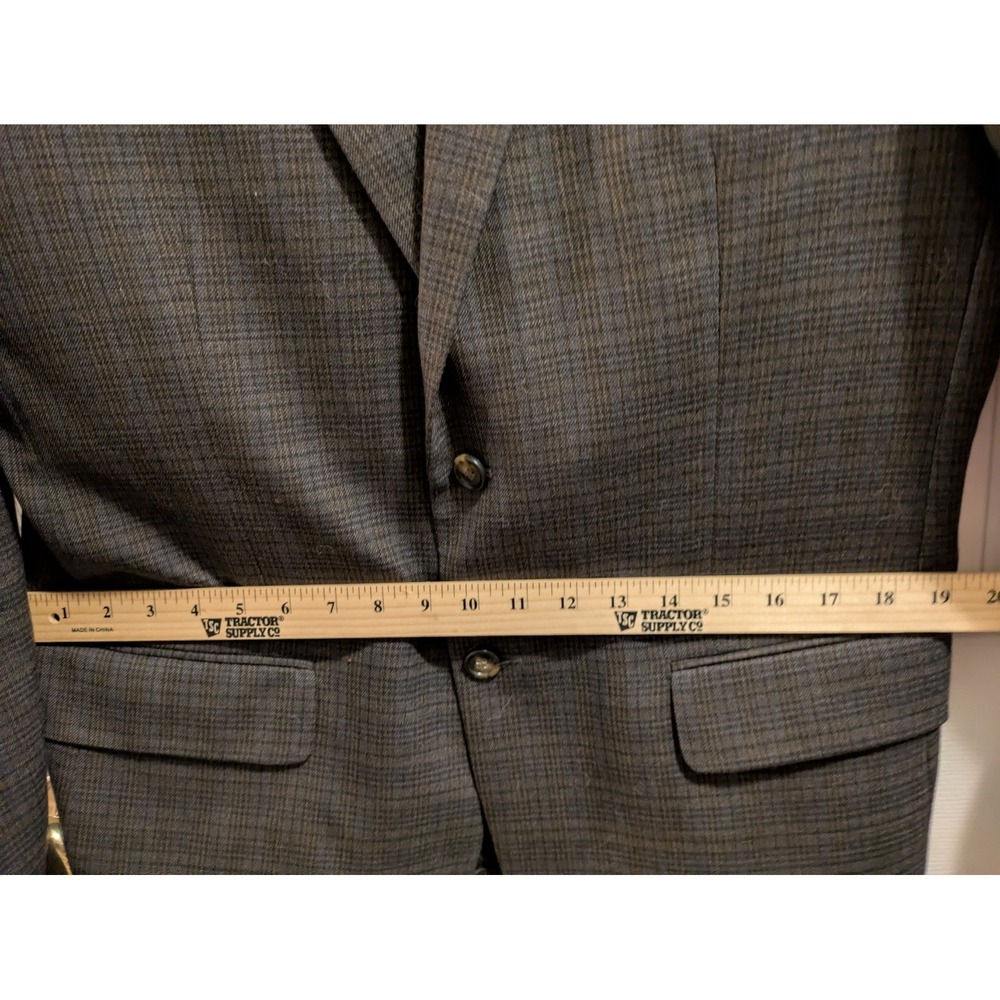 Jos A Bank Blazer Traditional Fit 42R Blue Gray Check Wool Sport Jacket - Picture 6 of 14